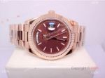 Rolex Day Date President Replica 40mm Watch All Rose Gold Chocolate Dial